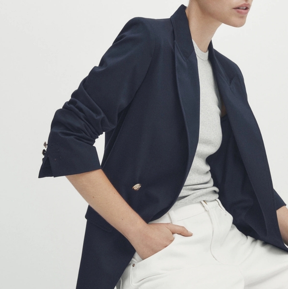 Massimo Dutti Jackets & Blazers - Massimo Dutti Wool Blended Women's Gold Button Professional Blazer Jacket Sz 10